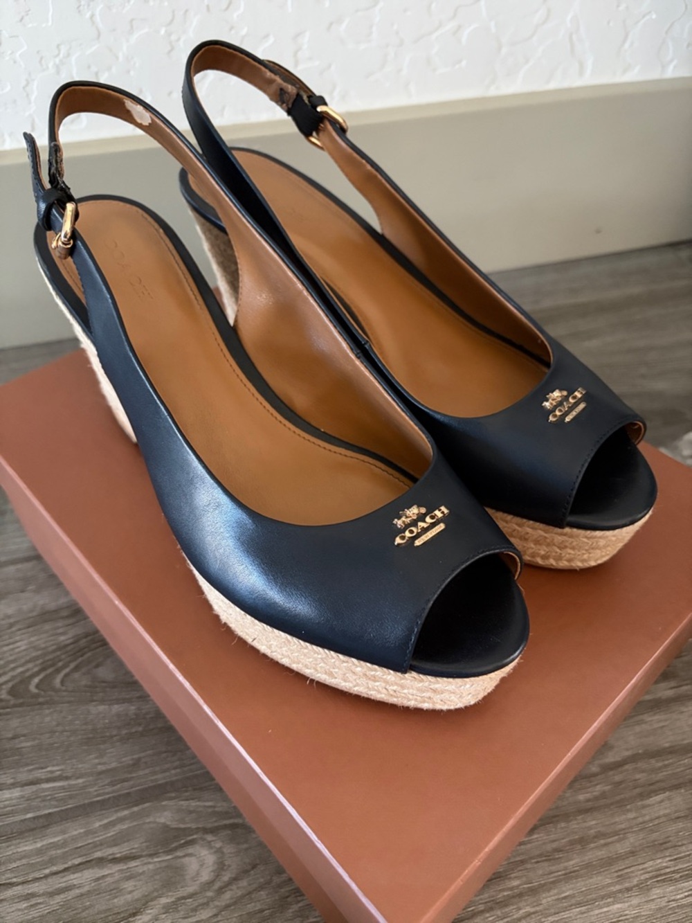 Coach Navy Wedges - Picture 3 of 6